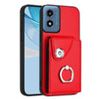 For Motorola Moto G Play 2024 5G Organ Card Bag Ring Holder Phone Case(Red) - Motorola Cases by PMC Jewellery | Online Shopping South Africa | PMC Jewellery | Buy Now Pay Later Mobicred