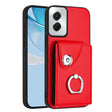 For Motorola Moto G Power 2024 5G Organ Card Bag Ring Holder Phone Case(Red) - Motorola Cases by PMC Jewellery | Online Shopping South Africa | PMC Jewellery | Buy Now Pay Later Mobicred