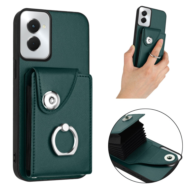 For Motorola Moto G Power 2024 5G Organ Card Bag Ring Holder Phone Case(Green)
