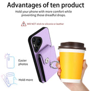 For Huawei Pura 70 Pro / 70 Pro+ Organ Card Bag Ring Holder Phone Case(Purple)