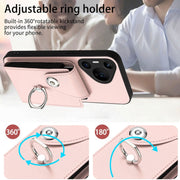 For Huawei Pura 70 Pro / 70 Pro+ Organ Card Bag Ring Holder Phone Case(Pink)