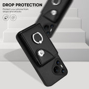 For Huawei Pura 70 Organ Card Bag Ring Holder Phone Case(Black)
