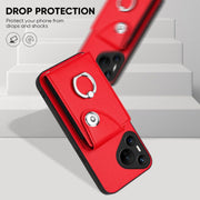 For Huawei Pura 70 Organ Card Bag Ring Holder Phone Case(Red)