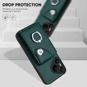 For Huawei Pura 70 Organ Card Bag Ring Holder Phone Case(Green)