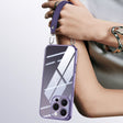 For iPhone 16 Pro SULADA  Electroplated Clear TPU Soft Frame Phone Case with Wrist Strap(Purple) - free shipping - PMC TechLife - Order now!