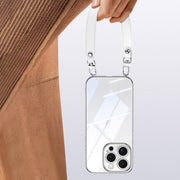 For iPhone 16 SULADA  Electroplated Clear TPU Soft Frame Phone Case with Wrist Strap(Purple)