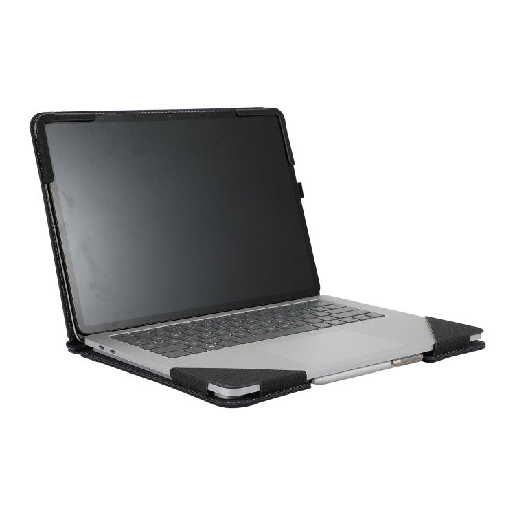 For Microsoft Surface Laptop Studio 2 Cotton Cloth Texture Leather Laptop Protective Case(Black)