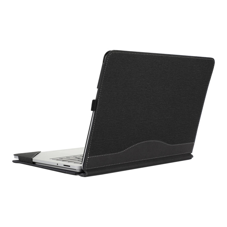 For Microsoft Surface Laptop Studio 2 Cotton Cloth Texture Leather Laptop Protective Case(Black)