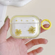 For AirPods Pro 2 Glitter Snowflake Epoxy Dried Flowers Earbuds Box TPU Case(Yellow) - For AirPods Pro 2 by PMC Jewellery | Online Shopping South Africa | PMC Jewellery | Buy Now Pay Later Mobicred
