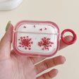 For AirPods Pro Glitter Snowflake Epoxy Dried Flowers Earbuds Box TPU Case(Red) - For AirPods Pro by PMC Jewellery | Online Shopping South Africa | PMC Jewellery | Buy Now Pay Later Mobicred