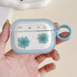 For AirPods Pro Glitter Snowflake Epoxy Dried Flowers Earbuds Box TPU Case(Light Blue) - For AirPods Pro by PMC Jewellery | Online Shopping South Africa | PMC Jewellery | Buy Now Pay Later Mobicred