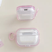 For AirPods 3 Glitter Snowflake Epoxy Dried Flowers Earbuds Box TPU Case(Pink)