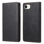 For iPhone 16e Business Solid Color Magnetic RFID Leather Phone Case(Black)