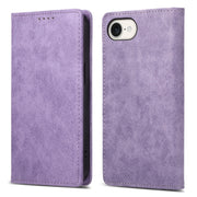 For iPhone 16e Business Solid Color Magnetic RFID Leather Phone Case(Purple)