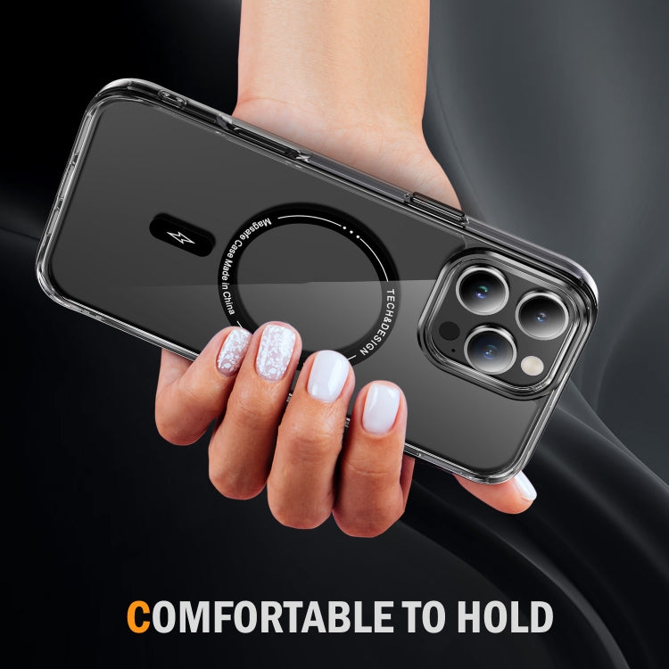 For iPhone 16 Pro Max Airbag Magsafe PC Hybrid TPU Phone Case(Clear Black)