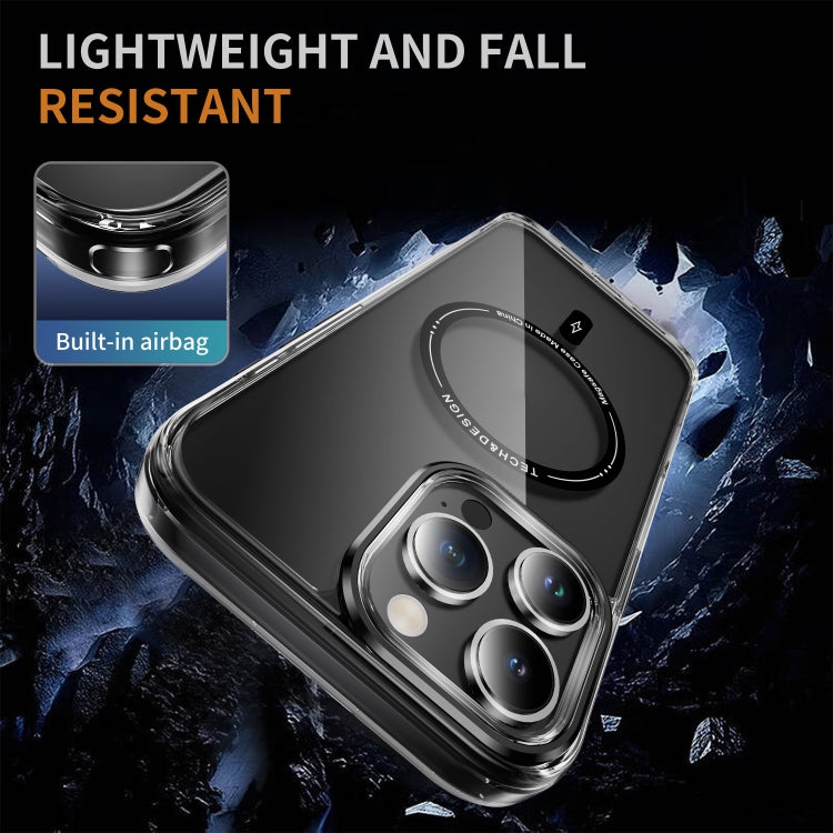 For iPhone 16 Pro Max Airbag Magsafe PC Hybrid TPU Phone Case(Clear Black)