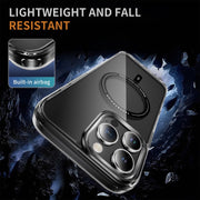 For iPhone 16 Pro Max Airbag Magsafe PC Hybrid TPU Phone Case(Clear Black)