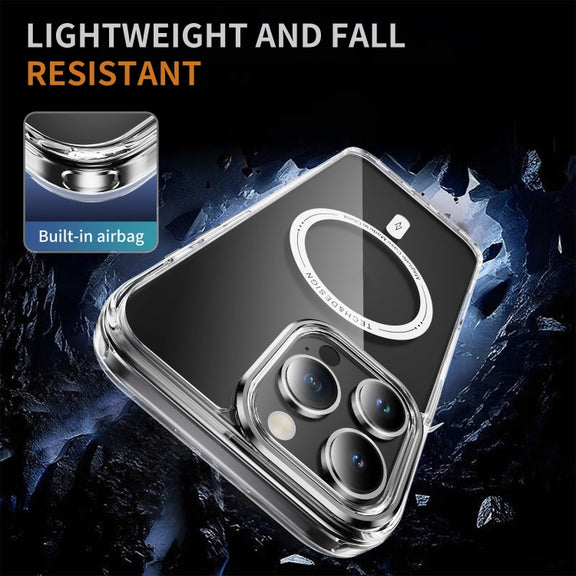 For iPhone 16 Pro Airbag Magsafe PC Hybrid TPU Phone Case(Transparent)