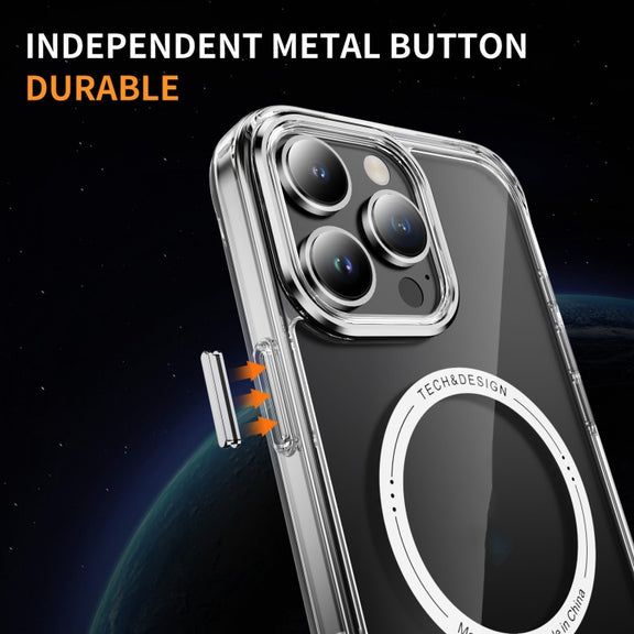 For iPhone 16 Pro Airbag Magsafe PC Hybrid TPU Phone Case(Transparent)