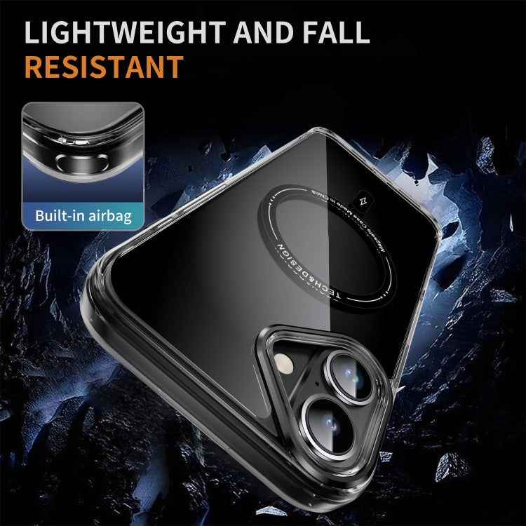 For iPhone 16 Plus Airbag Magsafe PC Hybrid TPU Phone Case(Clear Black)