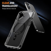 For iPhone 16 Plus Airbag Magsafe PC Hybrid TPU Phone Case(Clear Black)