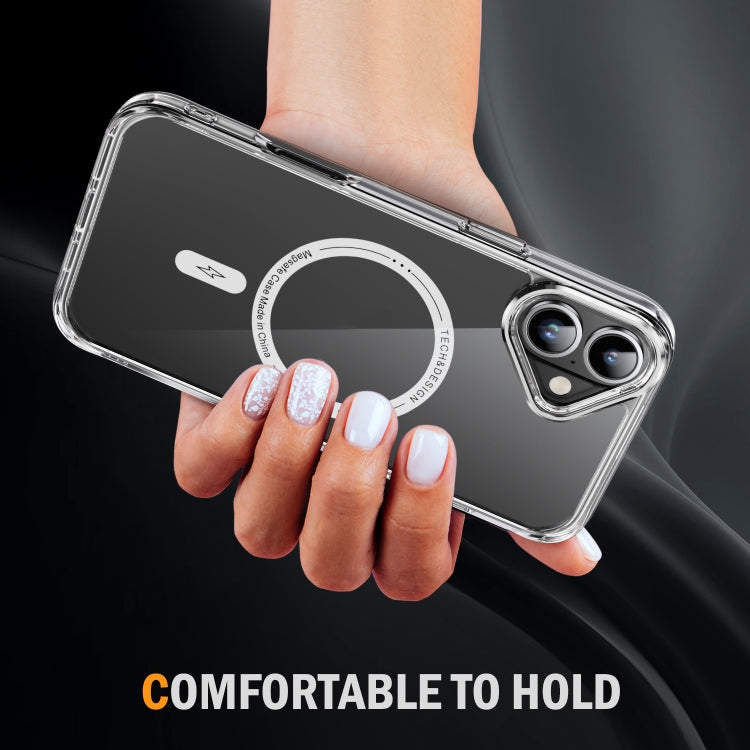 For iPhone 16 Airbag Magsafe PC Hybrid TPU Phone Case(Transparent)
