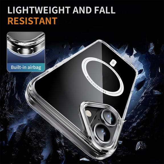 For iPhone 16 Airbag Magsafe PC Hybrid TPU Phone Case(Transparent)