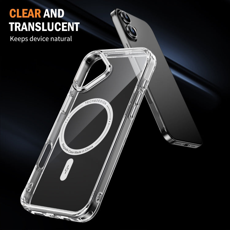 For iPhone 16 Airbag Magsafe PC Hybrid TPU Phone Case(Transparent)