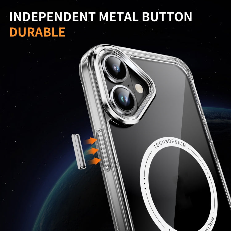 For iPhone 16 Airbag Magsafe PC Hybrid TPU Phone Case(Transparent)