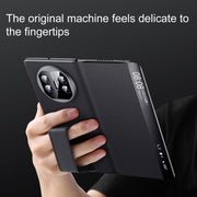 For Huawei Mate X5 / X3 SULADA Smart Series Wristband Holder Smart View Window Genuine Leather Phone Case(Green)
