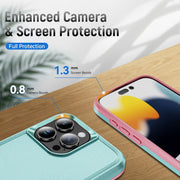 For iPhone 16 Pro Pioneer Armor Heavy Duty PC + TPU Phone Case(Green+Pink)