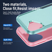For iPhone 16 Plus Pioneer Armor Heavy Duty PC + TPU Phone Case(Green+Pink)