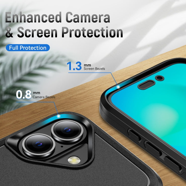 For iPhone 16 Pioneer Armor Heavy Duty PC + TPU Phone Case(Black)