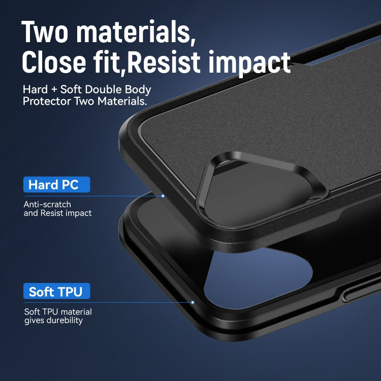 For iPhone 16 Pioneer Armor Heavy Duty PC + TPU Phone Case(Black)