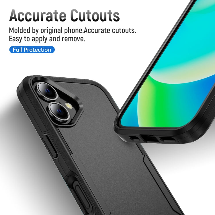 For iPhone 16 Pioneer Armor Heavy Duty PC + TPU Phone Case(Black)