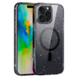 For iPhone 16 Pro Glitter Powder MagSafe Magnetic Phone Case(Transparent Black) - iPhone 16 Pro Cases by PMC TechLife | Online Shopping South Africa | PMC TechLife | Buy Now Pay Later Mobicred