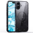 For iPhone 16 Plus Glitter Powder MagSafe Magnetic Phone Case(Transparent Black) - free shipping - PMC TechLife - Order now!