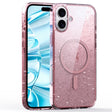 For iPhone 16 Glitter Powder MagSafe Magnetic Phone Case(Transparent Pink) - iPhone 16 Cases by PMC TechLife | Online Shopping South Africa | PMC TechLife | Buy Now Pay Later Mobicred