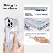 For iPhone 16 Glitter Powder MagSafe Magnetic Phone Case(Transparent Black)