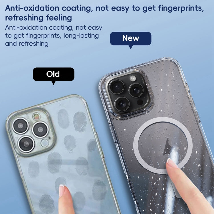 For iPhone 16 Pro Glitter Powder MagSafe Magnetic Phone Case(Transparent)