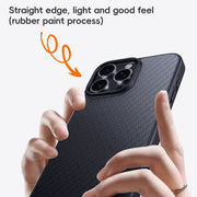 For iPhone 16 Pro Carbon Fiber Kevlar MagSafe Magnetic Phone Case(Black)