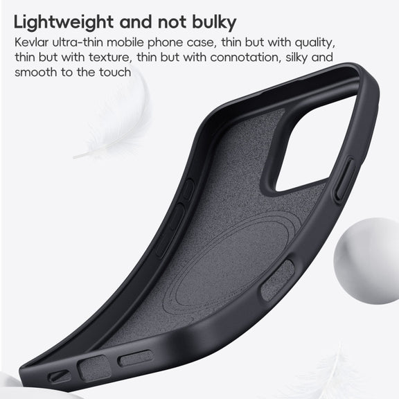 For iPhone 16 Pro Max Carbon Fiber Kevlar MagSafe Magnetic Phone Case(Black)