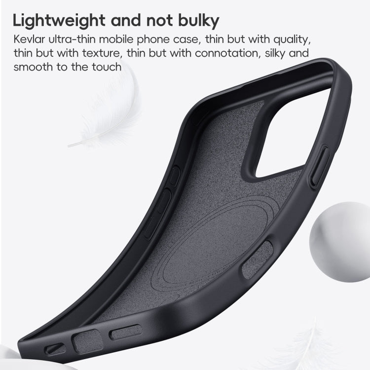 For iPhone 16 Pro Carbon Fiber Kevlar MagSafe Magnetic Phone Case(Black)
