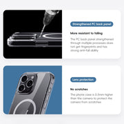 For iPhone 16 Crystal Clear MagSafe Magnetic Phone Case(Transparent Black)