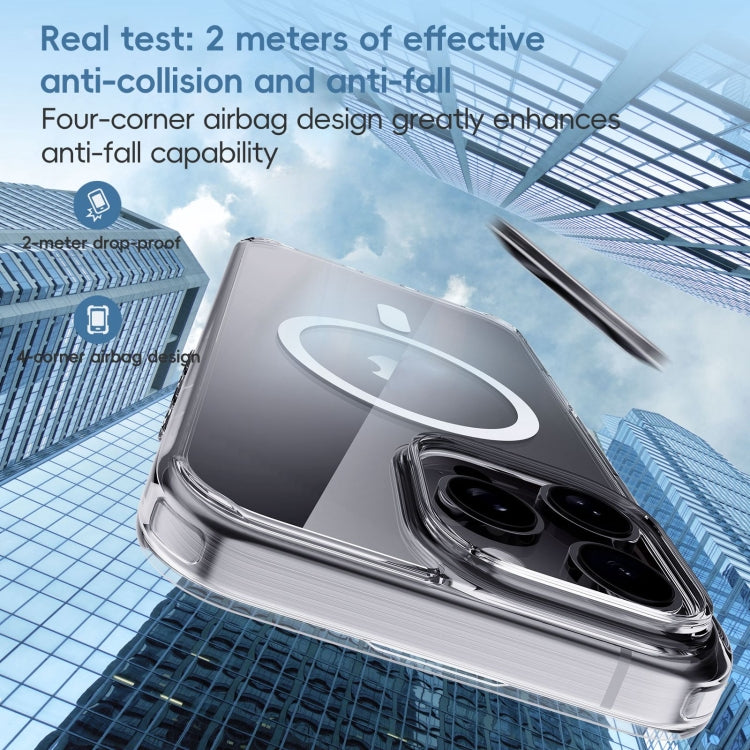 For iPhone 16 Plus Crystal Clear MagSafe Magnetic Phone Case(Transparent Black)