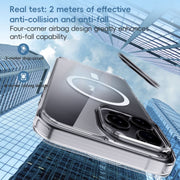 For iPhone 16 Plus Crystal Clear MagSafe Magnetic Phone Case(Transparent Black)