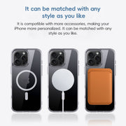 For iPhone 16 Pro Crystal Clear MagSafe Magnetic Phone Case(Transparent Titanium Blue)
