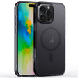 For iPhone 16 Pro Crystal Clear Frosted MagSafe Magnetic Phone Case(Transparent Black) - iPhone 16 Pro Cases by PMC TechLife | Online Shopping South Africa | PMC TechLife | Buy Now Pay Later Mobicred