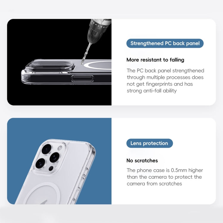 For iPhone 16 Pro Crystal Clear Frosted MagSafe Magnetic Phone Case(Transparent)