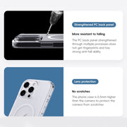 For iPhone 16 Pro Crystal Clear Frosted MagSafe Magnetic Phone Case(Transparent)